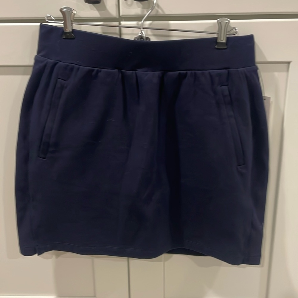 NWT Talbots navy, sz sm, tennis skirt, cotton poly,  zipper pockets